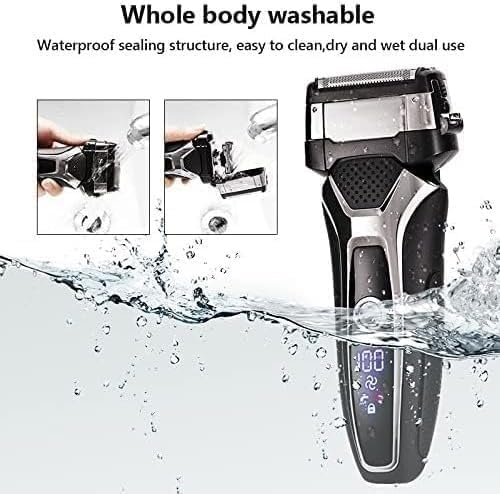 Men's Shaver USB Rechargeable Electric Shaver Stainless Steel Shaving Machine for Men 3D Triple Floating Blade Razor Shaver Barber Electric