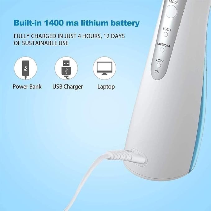 Cordless Water Flosser Oral Irrigator Portable Rechargeable Waterproof Teeth Cleaner for Home Travel Braces and Bridge Care