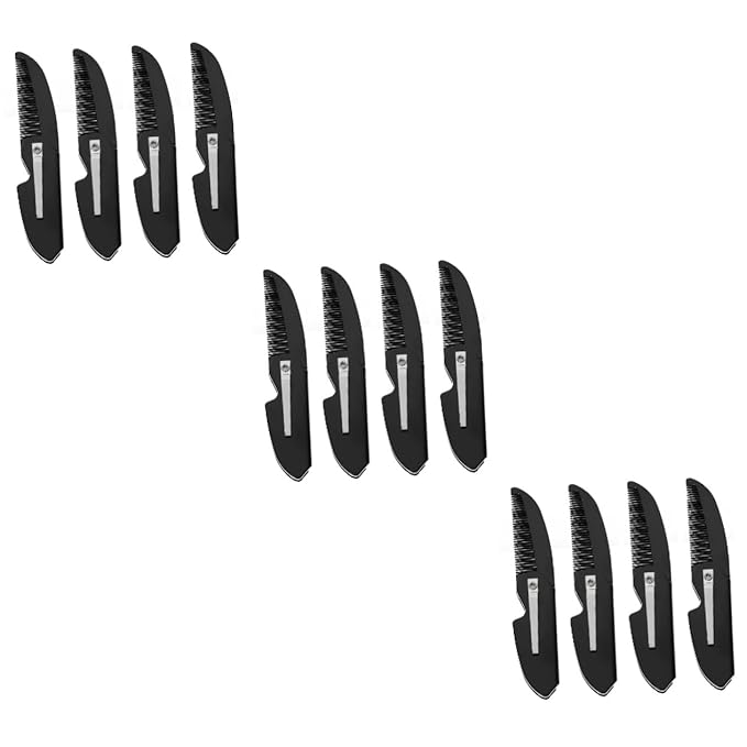 Homoyoyo 12pcs Folding Beard Combs Portable Hair Accessories for Men Lightweight for Travel for Grooming Styling All Beard Types