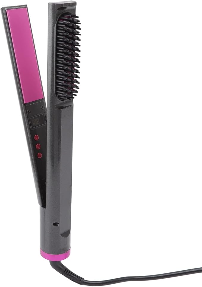 3 in 1 Curling IronProfessional Curling Wand Set with Hair Straightener Brush Hair Straightener Fast Heating for All Hair Types (US)