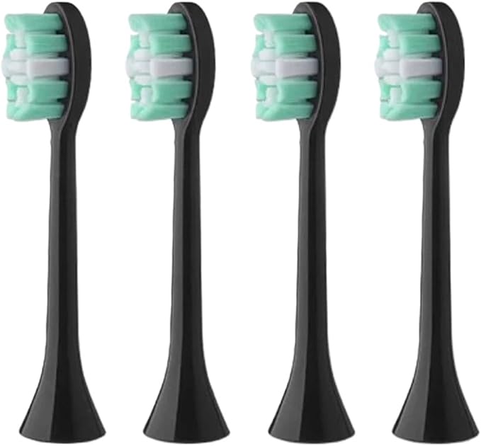 Replacement Toothbrush HeadsCompatible for Lenovo B002DC/B009DC/B001 Cleaning Whitening4-16pcs(4pcs Black)