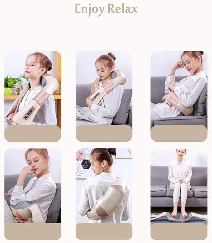 Shiatsu Back and Neck Massager with Heat Deep16 Kneading Nodes Soothes Muscles Tissues Relief Electric MassagerKneading Massage for Neck Back Shoulder Foot and Legs Use at Home Car Office
