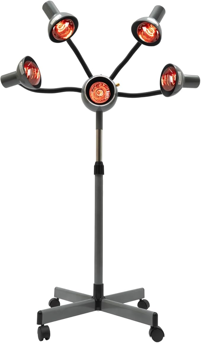 5 Head Infrared Beauty Salon Hairdressing Salon Heat Lamp for Salon Hairdressing Hair Color Processor &amp Dryer with Rolling Base - Infrared Lamp