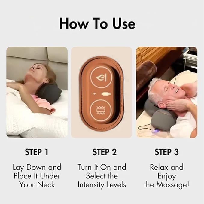 3 in 1 Neck Massager Pillow 3 in 1 Neck Massager 3-in-1 Necks Massagers Pillow Ergonomic Memory Foam Pillows for Necks and Shoulder Relax (Dark Gray-Plug in)