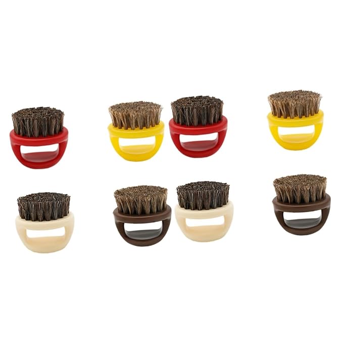 balacoo 8pcs Beard Brush Kit Comb Brush Styling Mustache Portable Handle Horsehair Bristles Soften Skin Ergonomic Design Random Color