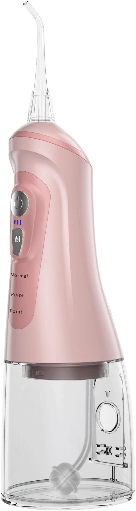 Water Flosser - Cordless Dental Irrigator Pick - Adult Oral Care Floss Kit 320ML Portable Water Tank and Rechargeable IPX7 Waterproof 6 Modes and 4 Jet Tips Water Flosser for Home and Travel