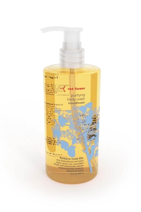 Red Flower Moonflower Purifying Body Wash – Cleanse &amp Hydrate Botanical Shower Gel with Organic Fruit &amp Leaf Extracts for Hydrated Radiant Skin (10 oz)