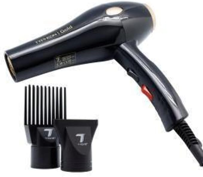 Typhoon Gold Ceramic Coated Grill Hair Dryer with Styling attachments