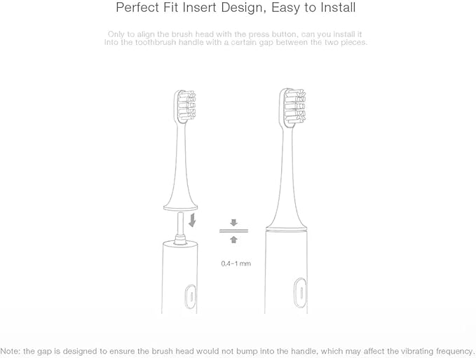 Compatible for Xiaomi Mijia 3/6PCS Replacement Toothbrush Heads - T300/T500 Sonic Toothbrush Oral Hygiene Clean(6PCS Sensitive Heads)