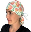 Just Peachy Ponytail Scrub Cap for Women Surgical Cap for Long Hair Satin Lining Optional