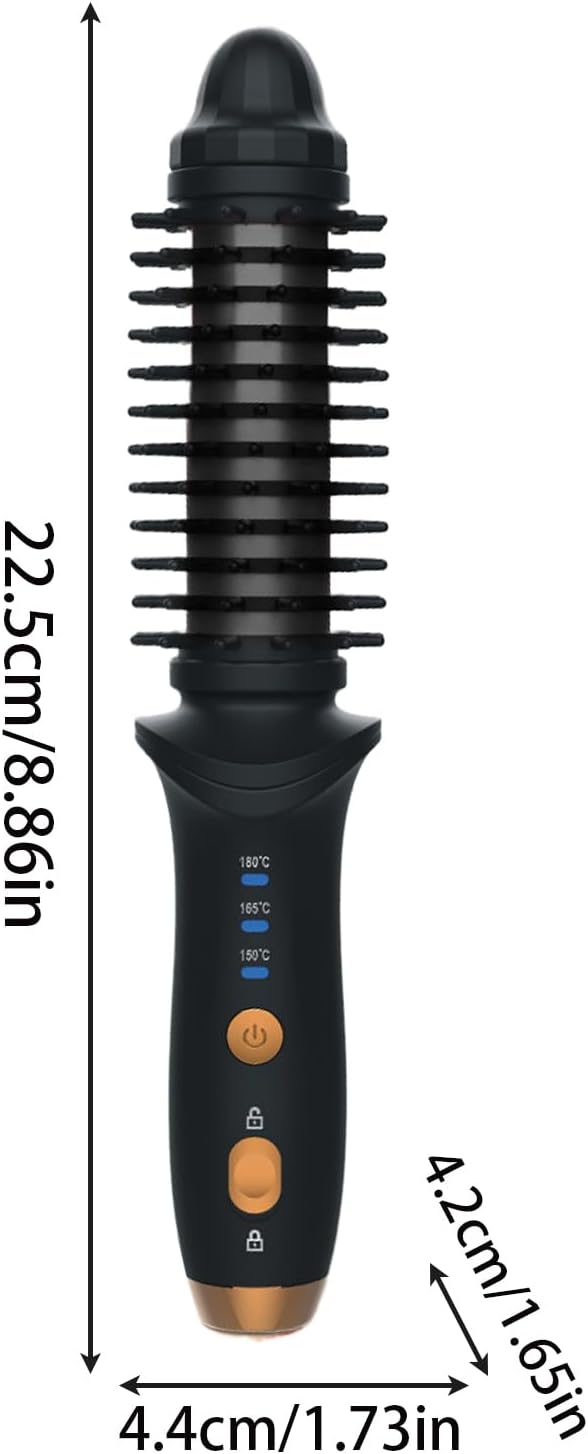 Hair Curling Wands - Small Hair Curling Iron Travel Cordless Heated Round Brush | USB Rechargeable Large Capacity Heat Styling Curling Brush3 Gear Temperature Grooming Tool for Business Triphotel