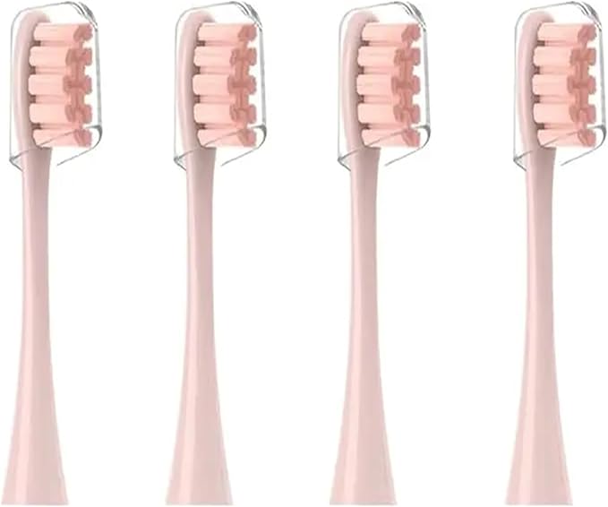4 Pcs/Pack Electric Toothbrush Rreplacement Heads for Oclean All Models x pro Elite X ProFlowF1Air 2.with Hygienic Caps(4 Pcs Pink)