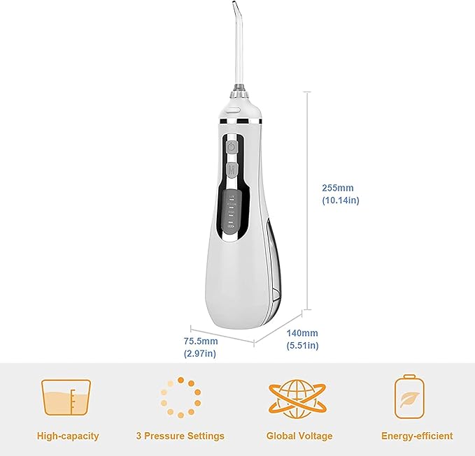 Cordless Water Flosser 200ml Cordless Portable Electric Water Flosser with 3 Modes and 4 Jet Tips Ipx7 Waterproof USB Rechargeable for Travel (Color : Black)