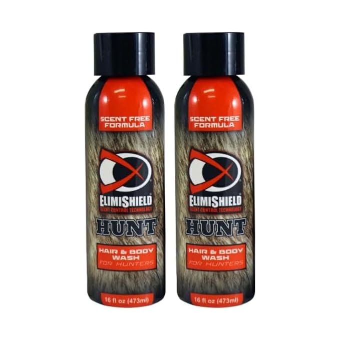 Bryson Industries Hunter Safety System ElimiShield Hunt Hair &amp Body Wash for Hunters Odor Eliminator &amp Scent Killer for Hunting Gear Formula for All Hair Types – 16oz