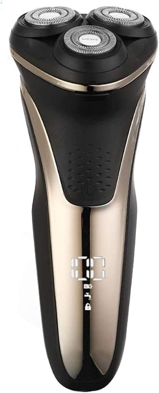 Electric Shaver for Men Wet and Dry Waterproof Electric Razor Cordless Rechargeable Rotary Shaver Razor for Men with Pop-up Trimmer(Gold)