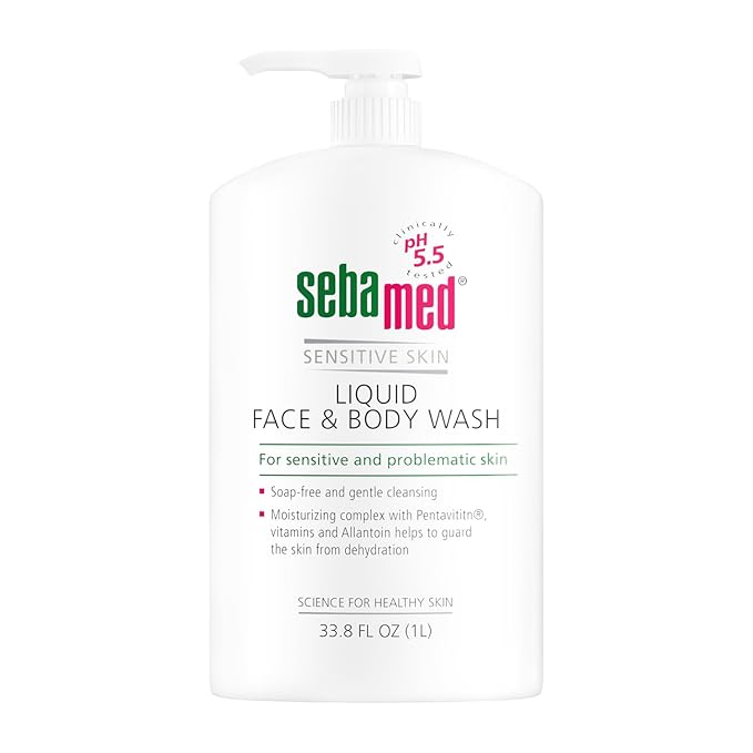 Sebamed Liquid Face &amp Body Wash 1000mL (1 Liter) Paraben-Free Dermatologist Recommended Mild Gentle Cleanser