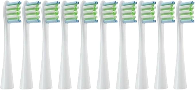 Replacement Brush Heads Compatible for Oclean Flow/X/X PRO/F1/ One/Air 2 Sonic Electric Toothbrush Blue Green Soft Bristle Nozzles(10 White)