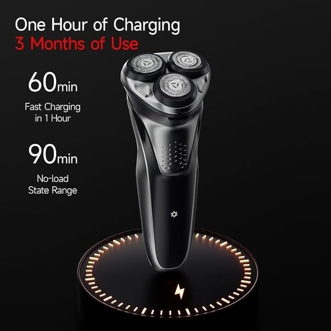 Electric Shavers for Men Men's Electric Shaver IPX7 Full Body Waterproof 3 Floating Heads Rechargeable Face Shaving Machine