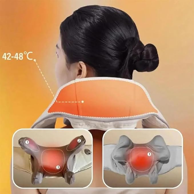 Goletsure Neck and Shoulder Massager Shiatsu Neck and Back Massager with Heat Deep Tissue 5D Kneading Pillow Simulated Manual Massage