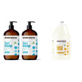 Everyone 3-in-1 Soap Body Wash Bubble Bath Shampoo 32 Ounce (Pack of 2) Unscented &amp Liquid Hand Soap Refill 1 Gallon Meyer Lemon and Mandarin