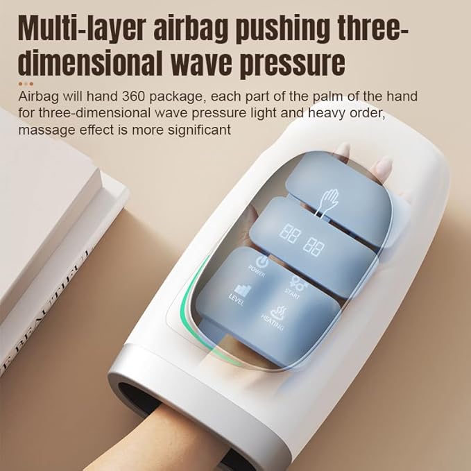 Hand Massager for Arthritis and Carpal Tunnel Relief Cordless Hand Massager with Heat and Compression Gifts for Women/MenBlack (Black)