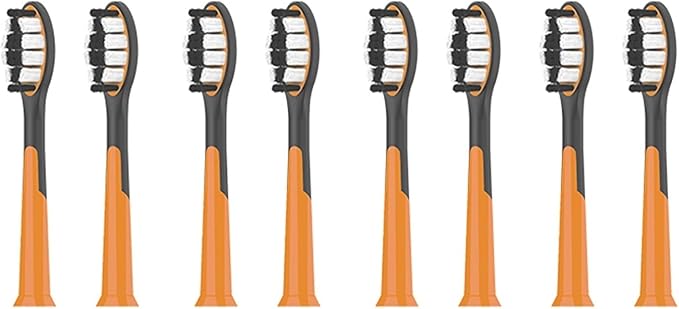 Compatible for SUBORT Brush Heads S9 Electric Toothbrush Replacement(8 Black Brush Head)