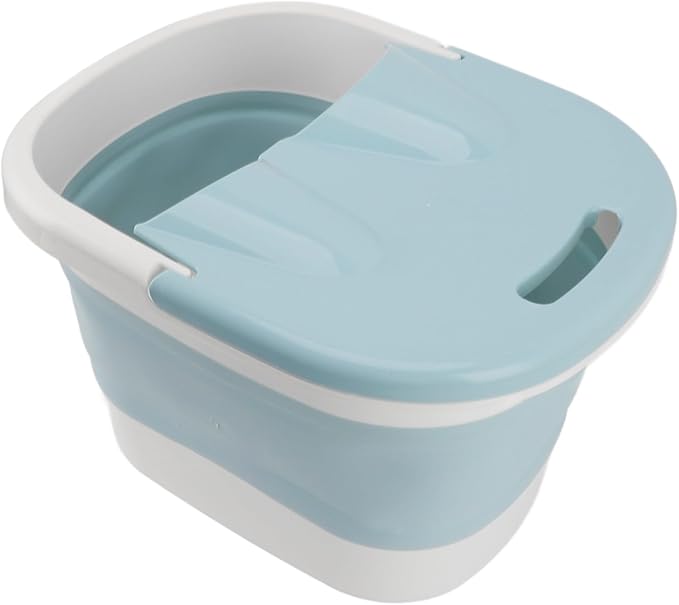 Foot Soaking Bucket Collapsible Massage Function PP Foot Bath Tub for Home (Blue)