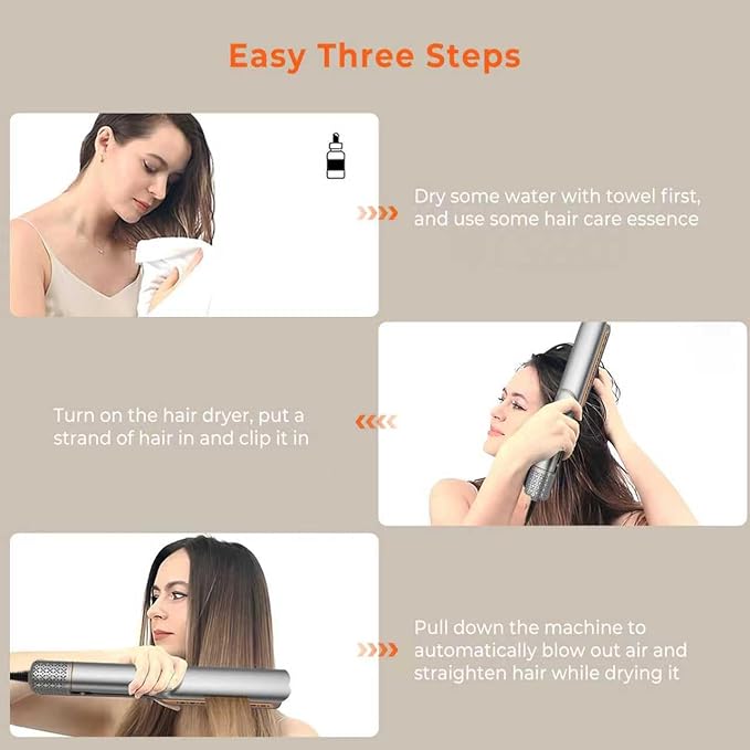 Airflow 2-in-1 Hair Straightener - Smart Moisture Detection Negative Ions No Preheat Lightweight Design