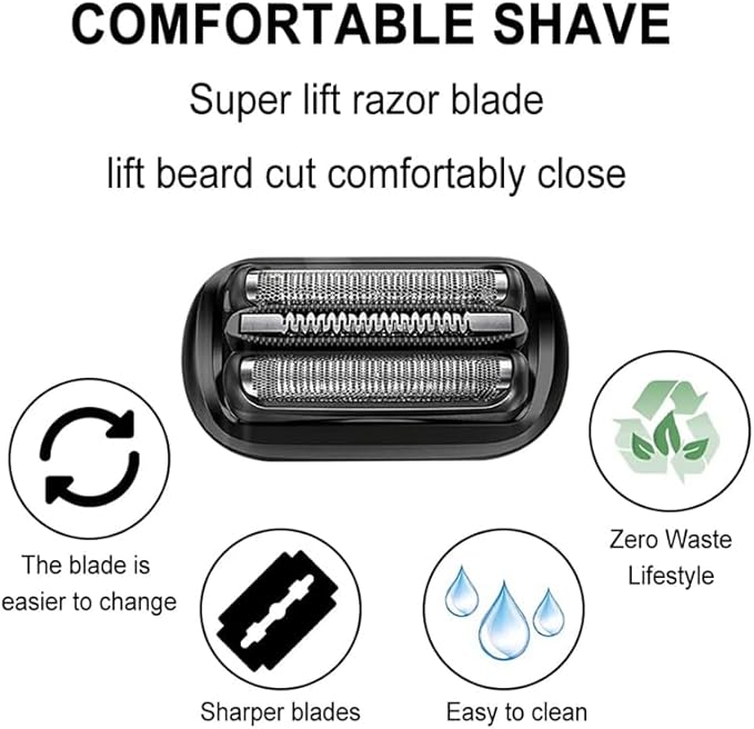 53B Shaver Foil &amp Cutter for Braun Series 5/6 Replacement Head Razors 5020S 5018S 5050Cs 6020S 6075Cc 6072Cc