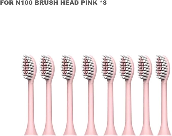 Compatible for N100 N105 Toothbrush Replacement Brush Head（8pcs）(Pink Brush head8)