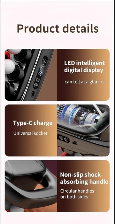 20-Head Massage Gun Set Deep Tissue Percussion Massager with 3 Modes &amp 30 IntensitiesQuiet Muscle Massage Gun for BackShoulders Legs Foot Body Muscle Pain Relief Ideal Gifts (20-Head)