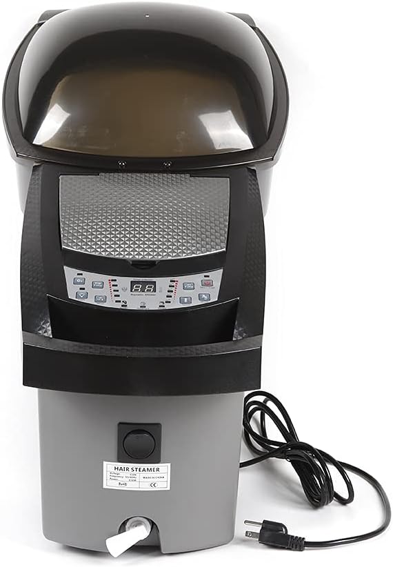 Standing Hair SteamerSpa Hair Care Hair Dye Ultrasonic Ozone Hair Steamer Oil Treatment Machine (Black)