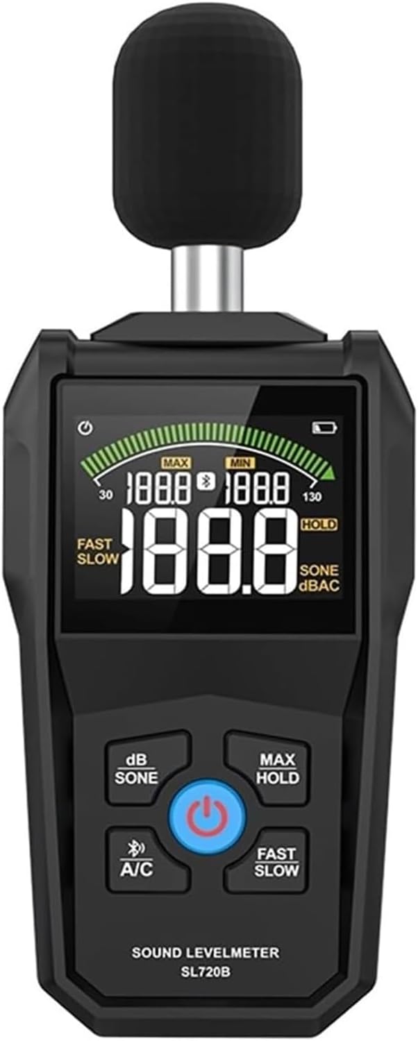 Decibel Meter Digital Sound Level Meter Portable SPL Meter 30dB to 130dB MAX Data Hold with LCD Display Backlight A/C Weighted for Home Factories