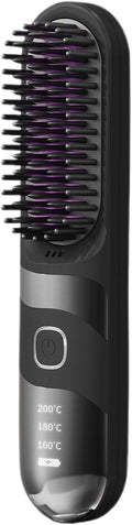 Cordless Hair Straightener - PC 220V Hair Curler Brush | 30W Electric Straightening Brush for Women | Heat Safety 2-in-1 Curling Iron | Cordless Curler for Travel Salon Home Use