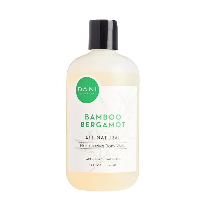 DANI Naturals Moisturizing Body Wash - Refreshing Bamboo Bergamot Scent with Organic Aloe Vera &amp Natural Glycerin - Paraben &amp Sulfate-Free Shower Gel - For Men &amp Women - 12 oz - Vegan &amp