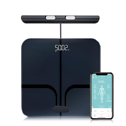 Fitdays Smart Scale for Body Weight and Fat Percentage FSA&ampHSA Eligible 8-Electrode Digital Bathroom Scale with BMI Body Fat &amp Muscle Mass to 28 Body Composition and Printable Body Analysis