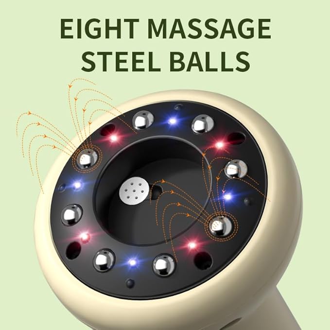 Lymphatic Cupping Device Handheld Electric Cupping Massager 9 Adjustable Suction Levels with Heat – Anti Cellulite Massage Tool for Back Legs Arms Portable Deep Tissue Muscle Relaxation