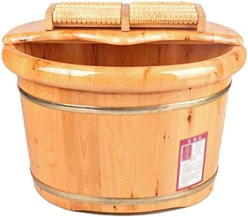 Foot Tub Wooden Foot Basin Household Gift Wooden Foot Tub Solid Wood Foot Tub Bucket Foot Spa Tub Massage Cedar Pedicure Barrels Household Foot Bath Barrel Foot Soaking Household Items Decoration (Col