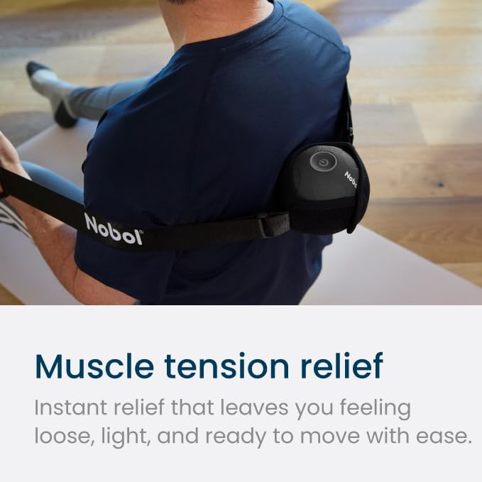 Nobol Muscle Recovery Kit | MyoSphere Vibration Massage Ball &amp MyoBelt Accessory | Target deep Muscle Layers Easing Tension in The Back Neck Shoulders arms HIPS Glutes and Legs. (Space Blac