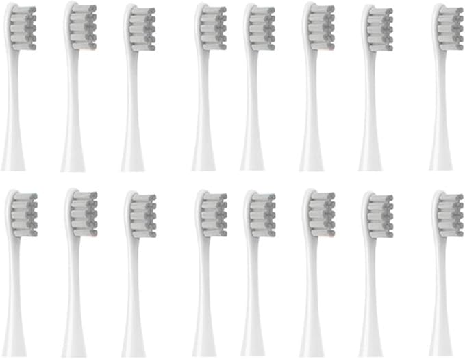 16pcs Replacement Brush HeadsCompatible for Oclean X PRO/ Z1/ F1/ One/Air 2 /SE Deep Cleaning Nozzles Soft Vacuum Bristle(Gray)