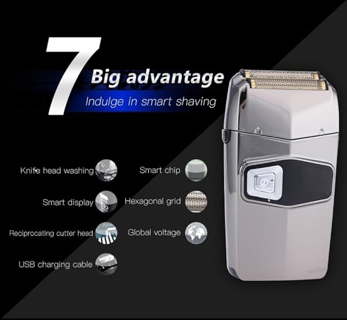 Cordless Metal Hair Shaver for Men Beard Electric Shaver Razor Fade Bald Head Shaving Machine