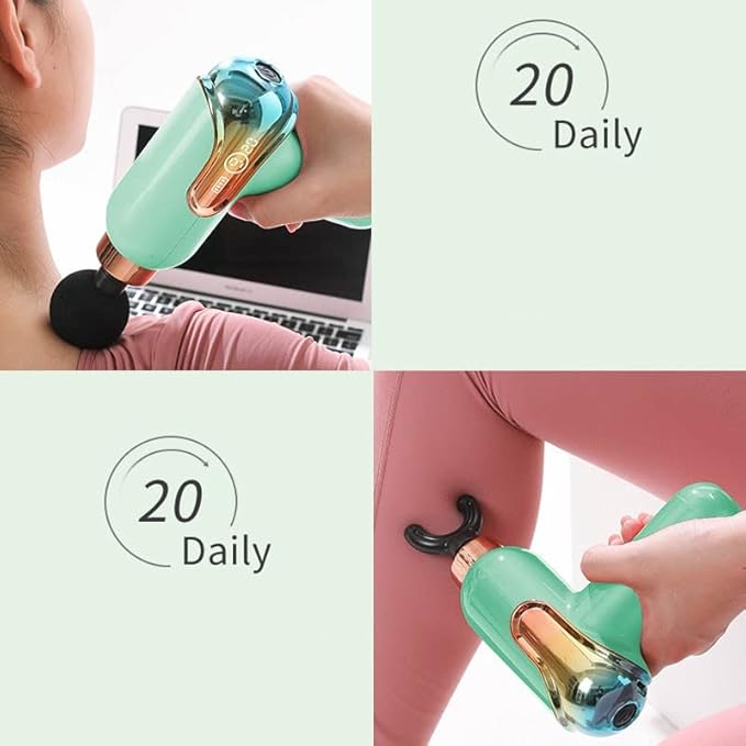Massage Gun Deep Tissue Massager with 9 SpeedsUltra-Quiet Handheld Mini Percussion Muscle Massage Gun with 4 Massage Heads(Color:A)