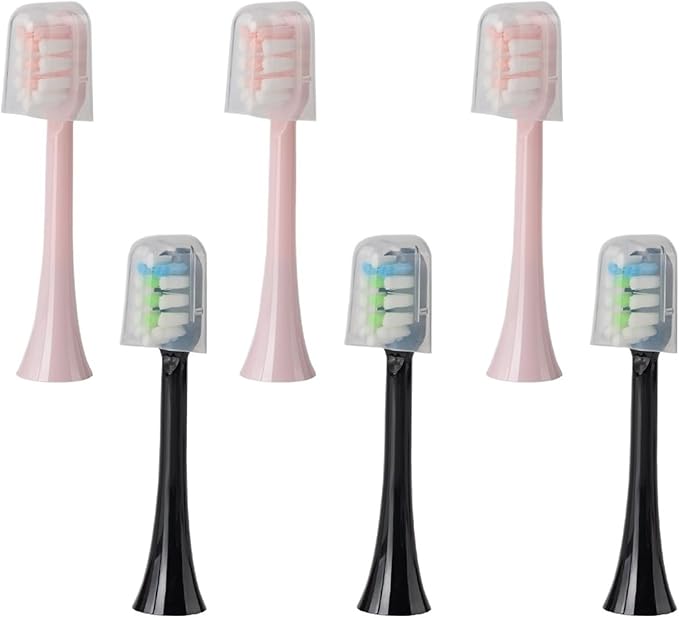 Replacement Brush HeadsCompatible for SOOCAS X3U/X3Pro/X5/V1/D2/D3 6/12pcs Bristle Heads Electric Toothbrush(SHUSHI-PK3BK3)