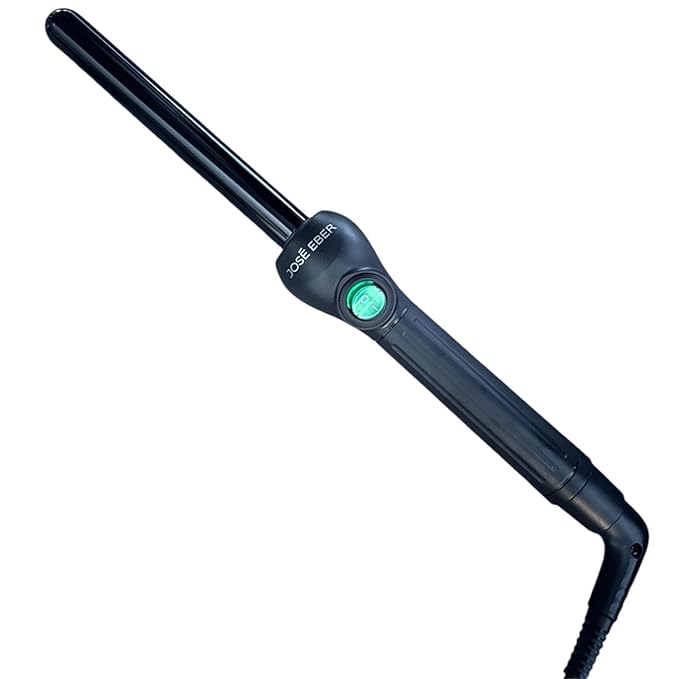 Jose Eber: Clipless Curling Iron .75 (19mm) - Black - Professional Tourmaline Ceramic Barrel Wand Styling Tool Ion Technology Heat Resistant Glove