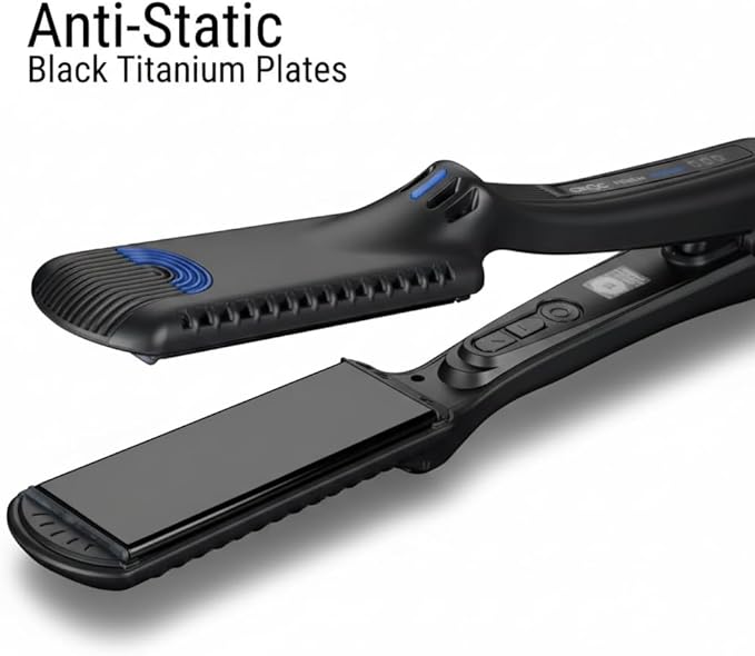 Croc Premium Pico Infrared Black Titanium Flat Iron 1.75 Inches Wide 270°-450° Temperature Range All Hair Types Corded Electric