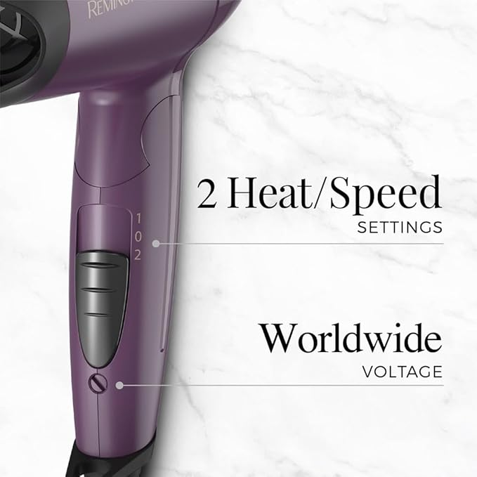 Remington Advanced Thermal Technology Hair Dryer Travel Friendly Folding Handle 1875 Watts of Drying Power