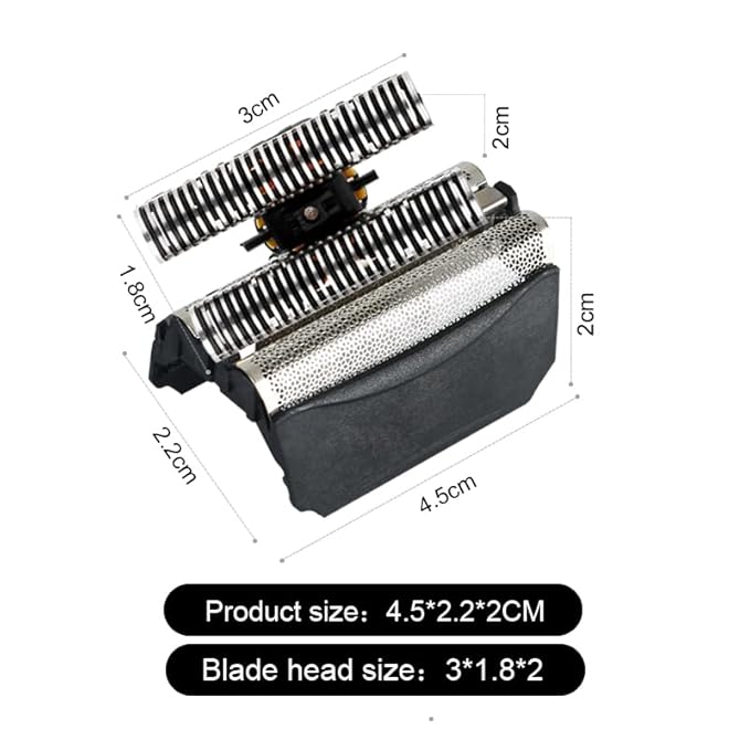 51B Electric Shaver Replacement Foil Head with Cutter Compatible for 5 Series 510530540 550 550s-3 550cc 550cc-4 560 560s-3 560s-4 565cc 570s-4 570cc 590cc - Black(2 set)
