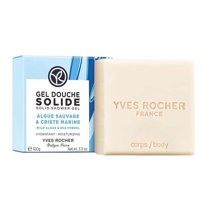 Yves Rocher Wild Algae &amp Sea Fennel Nourishing Solid Shower Gel Bath &amp Body Routine Women Men Day Care No Soap 100 g./3.3 oz.