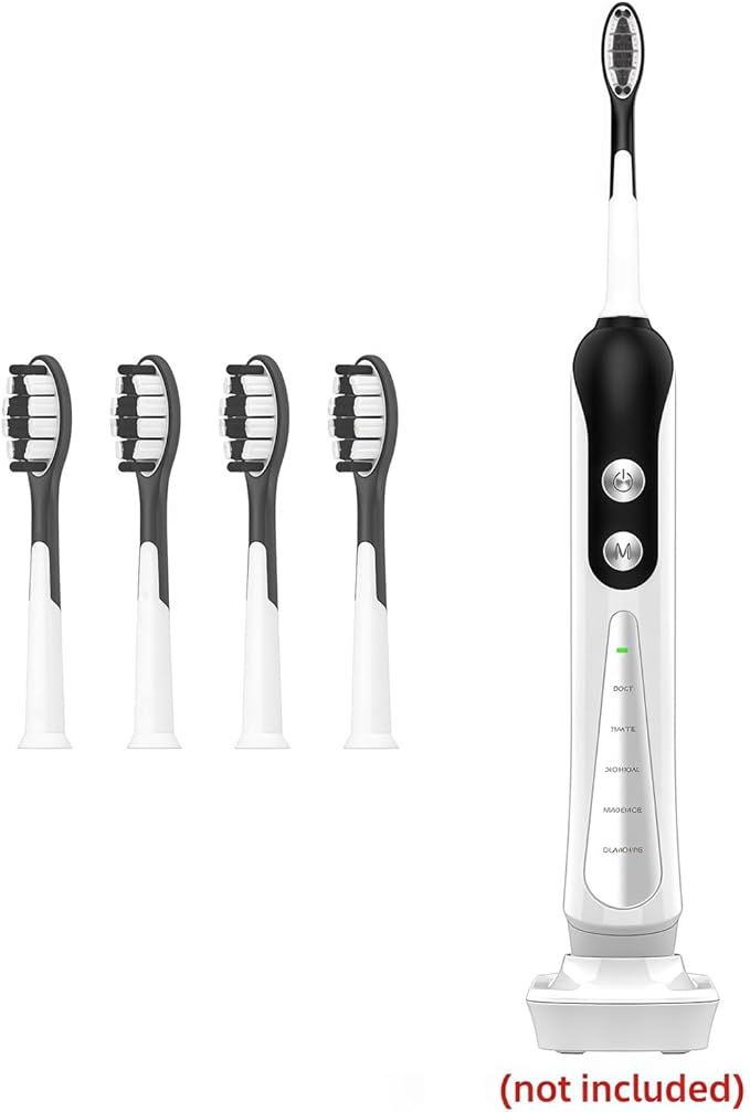 Replacement Toothbrush Heads Compatible with SUBORT S9 Brush Heads Sonic Electric Toothbrush Accessories(8 Black Brush Head)