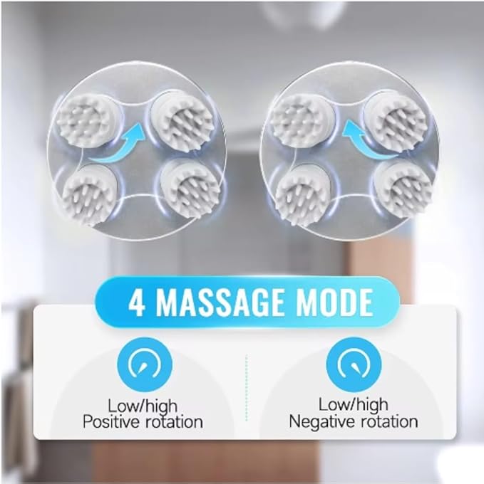 Cordless Scalp Massager - Handheld Electric Head Massager with 84 Kneading Nodes 4 Speeds Waterproof &amp Portable Rechargeable Relaxation Gift for Men and Women